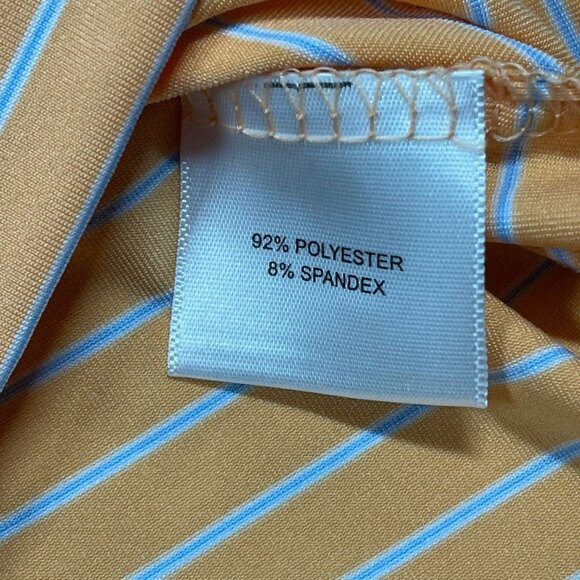 Peter Millar Summer Comfort Mens Performance Orange Blue Striped Polo Shirt XXL - Picture 5 of 7